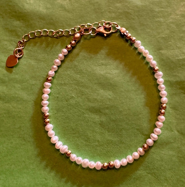 Freshwater Pearl and Gold Filled Beaded Bracelet