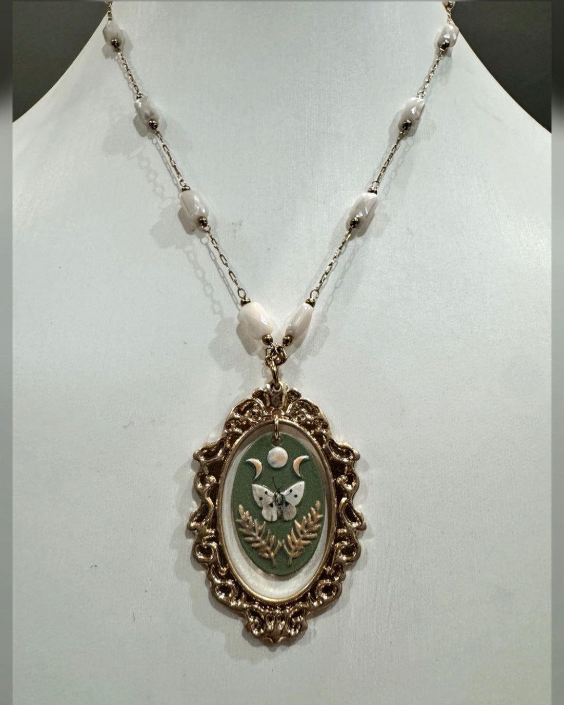 Moonlit Garden Moth Necklace