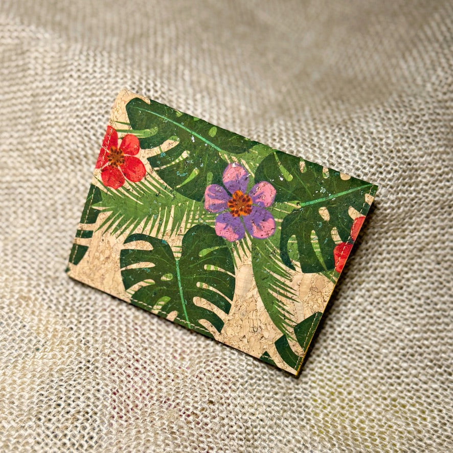 Tropical Flowers Cork Wallet