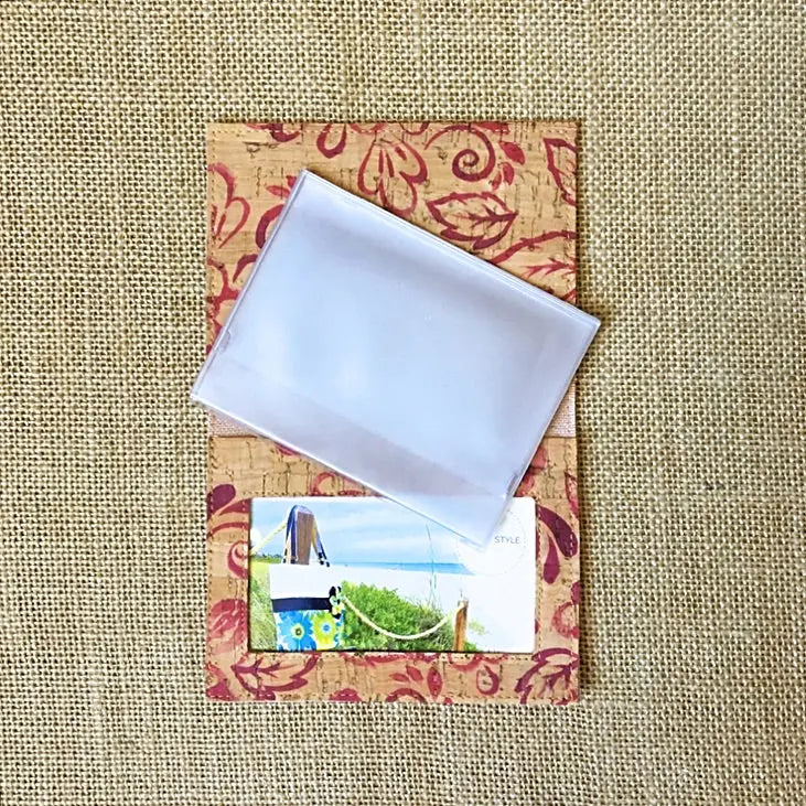 Slim Floral Cork Wallet Conch Couture