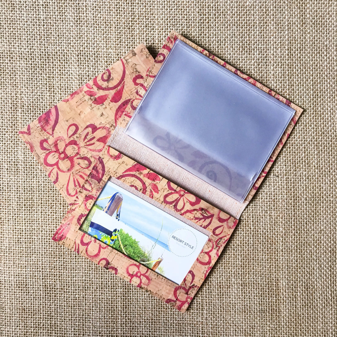 Slim Floral Cork Wallet Conch Couture