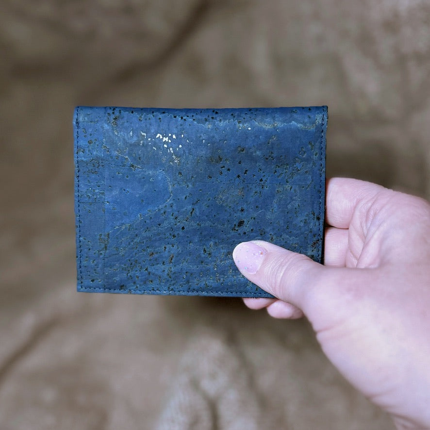 Navy Blue Cork Wallet
