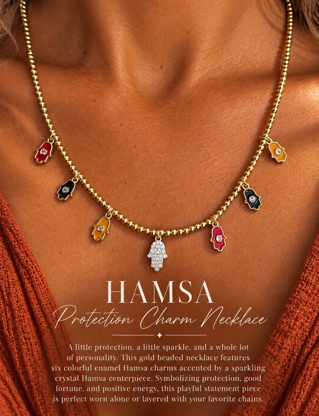 Hamsa Protection Necklace