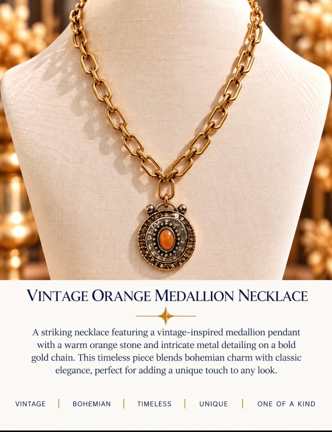 Vintage Orange Medallion