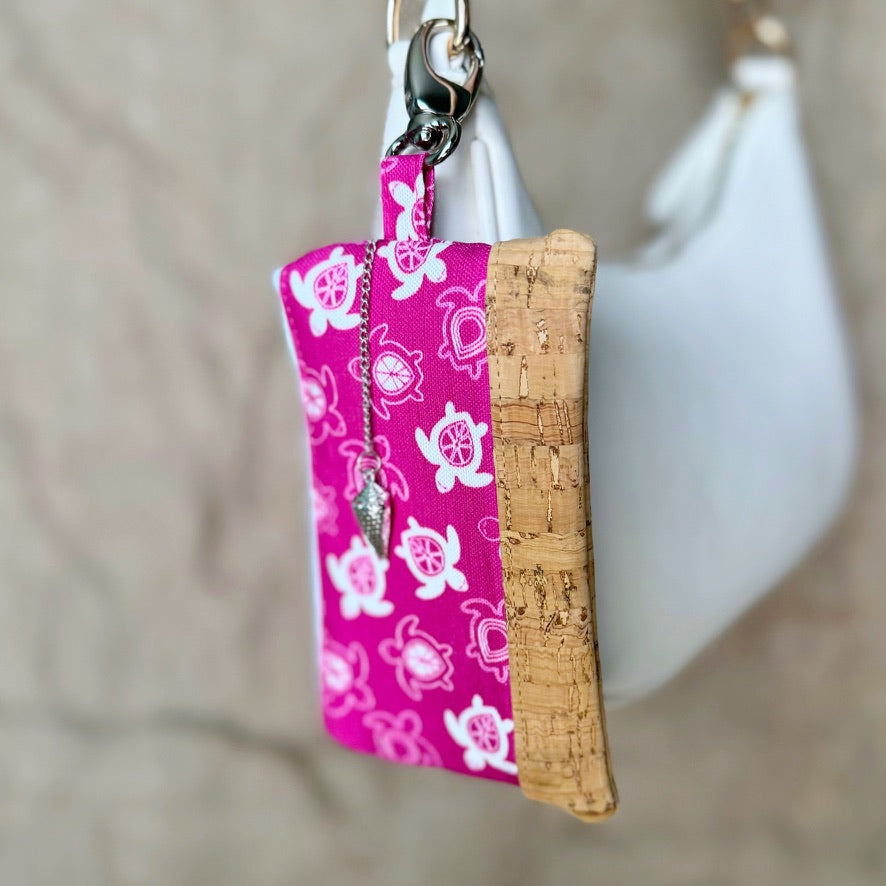 Pink Turtle Zip Bag Charm