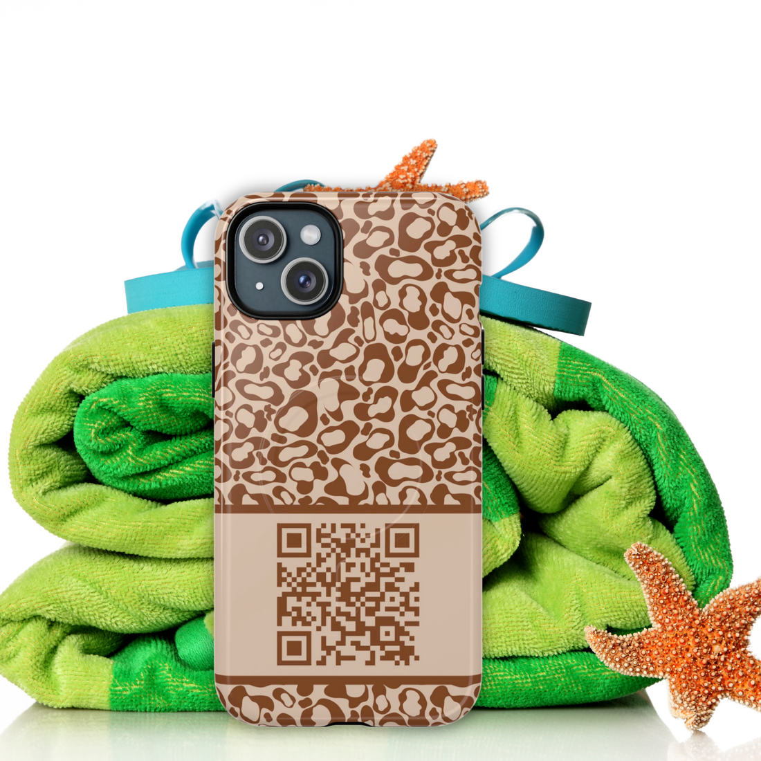 Brown Leopard QR Code Phone Case