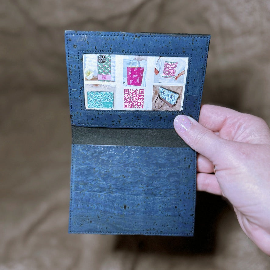 Navy Blue Cork Wallet