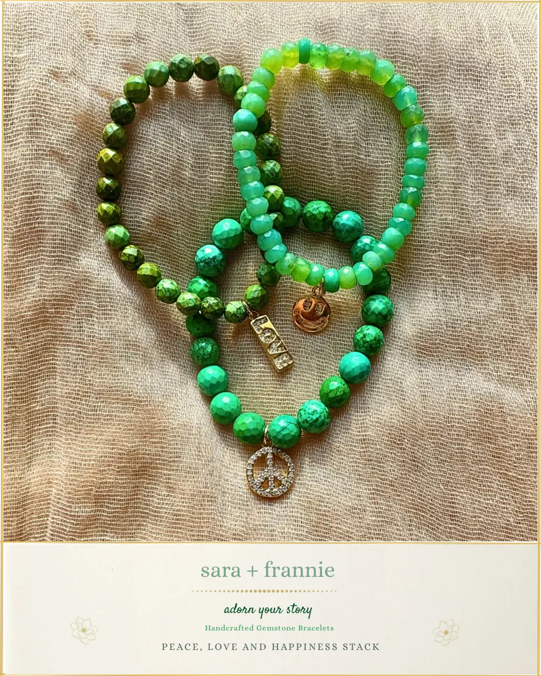 Peace, Love, and Happiness Stack sara & frannie jewelry