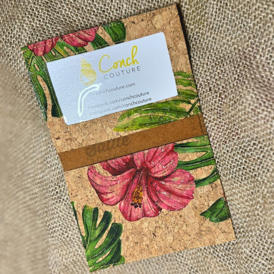 Pink Tropical Flowers Cork Wallet