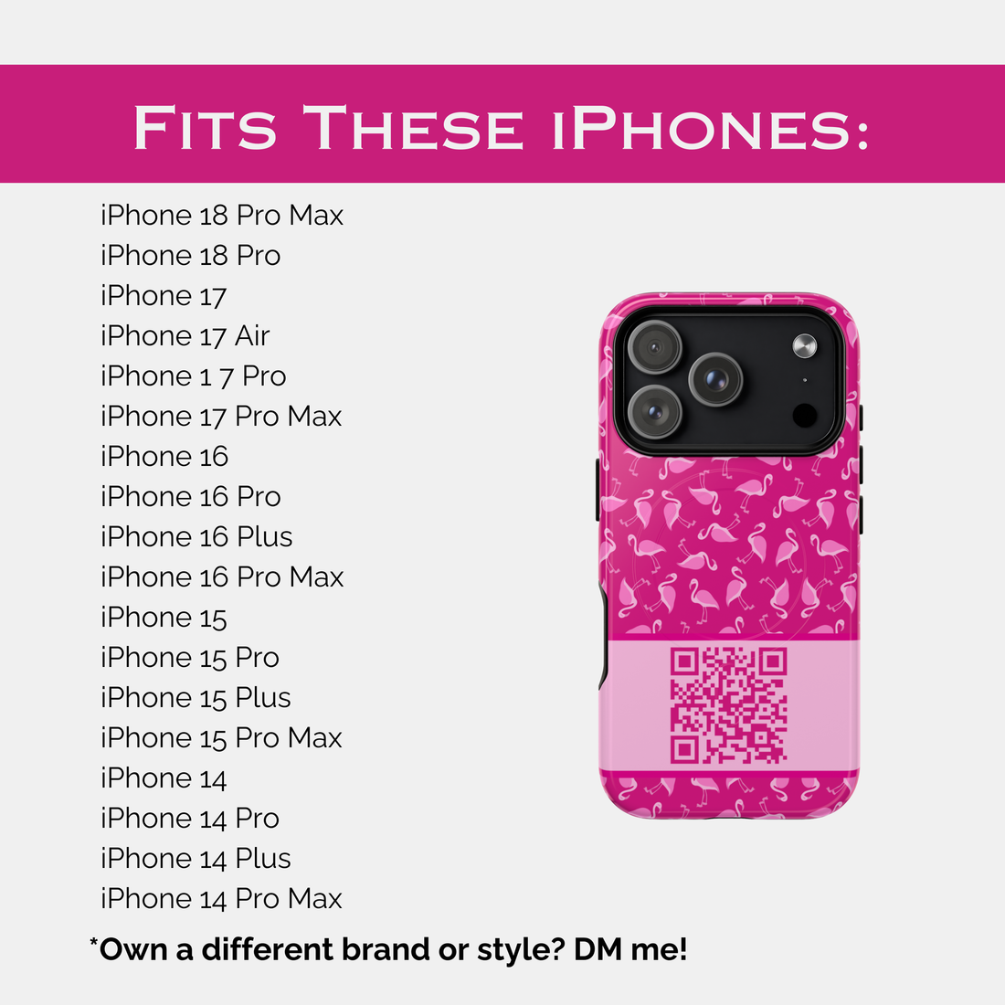 Pink Flamingo QR Code Phone Case