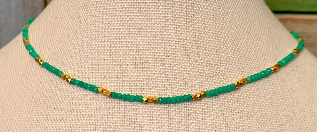 Chalcedony and Gold Choker