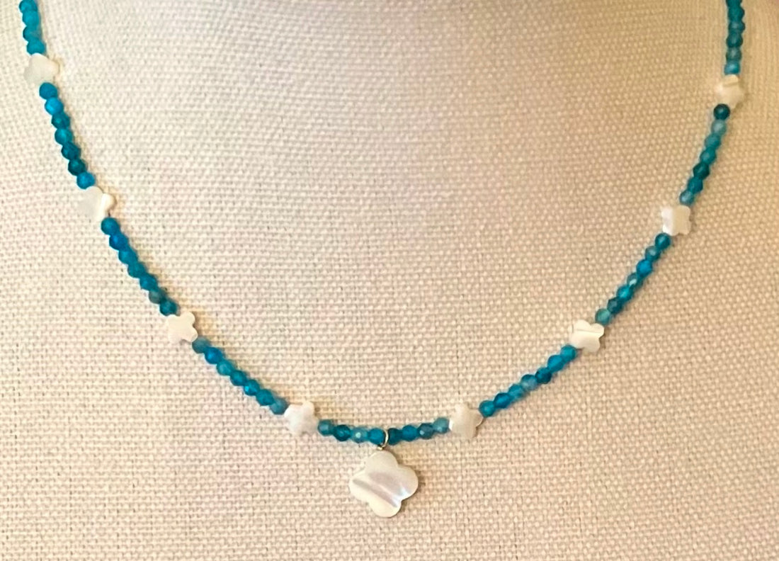 Apatite and Clover Necklace