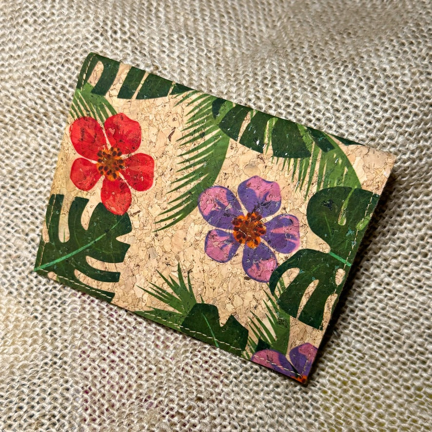 Tropical Flowers Cork Wallet