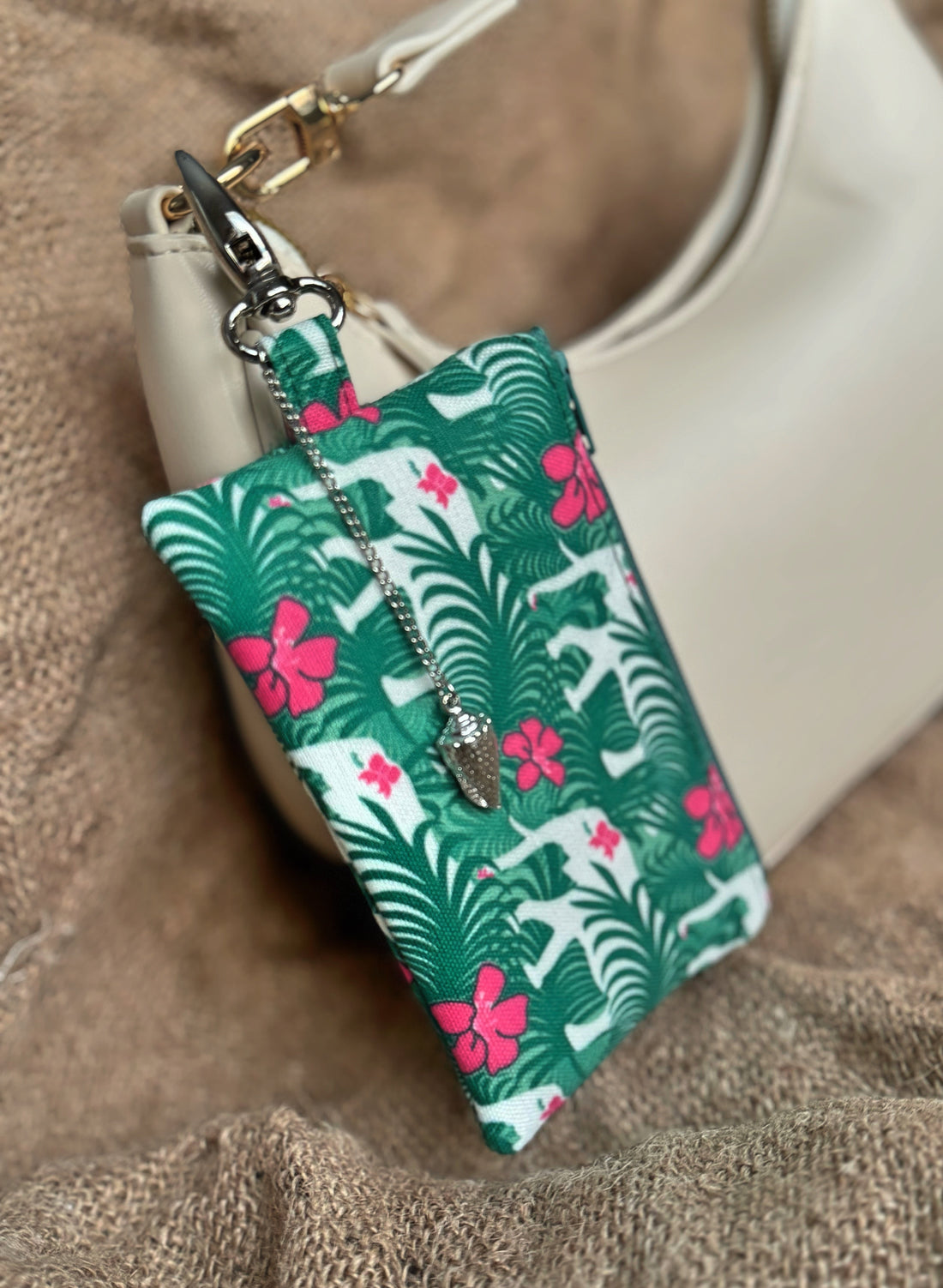 Small Jungle Elephant Zip Bag Charm Conch Couture