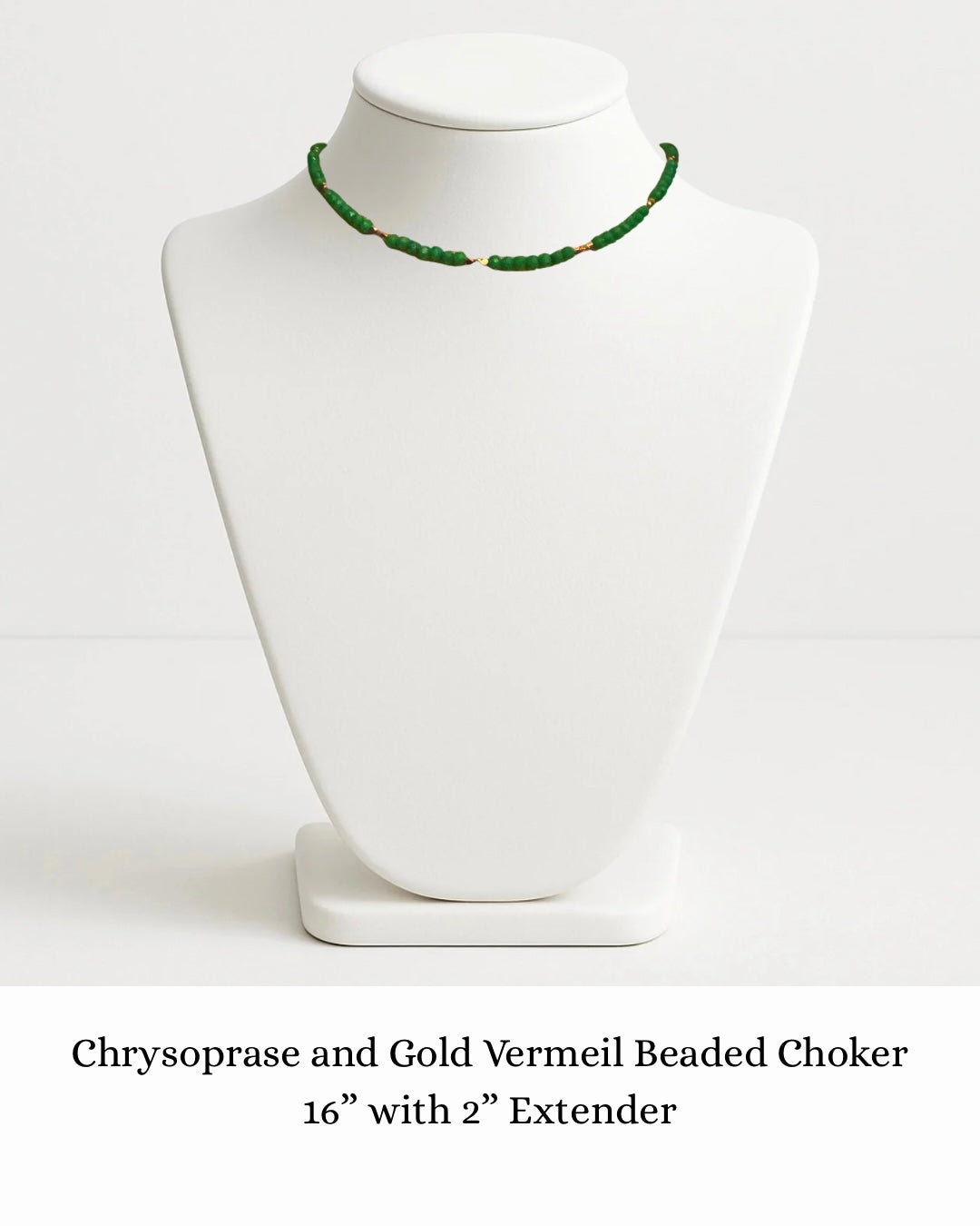 Chrysoprase and Gold Vermeil Beaded Choker sara & frannie jewelry