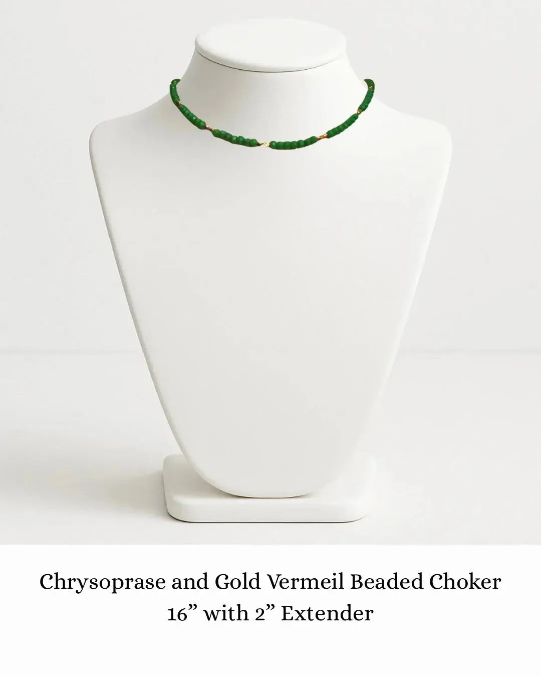 Chrysoprase and Gold Vermeil Beaded Choker sara & frannie jewelry