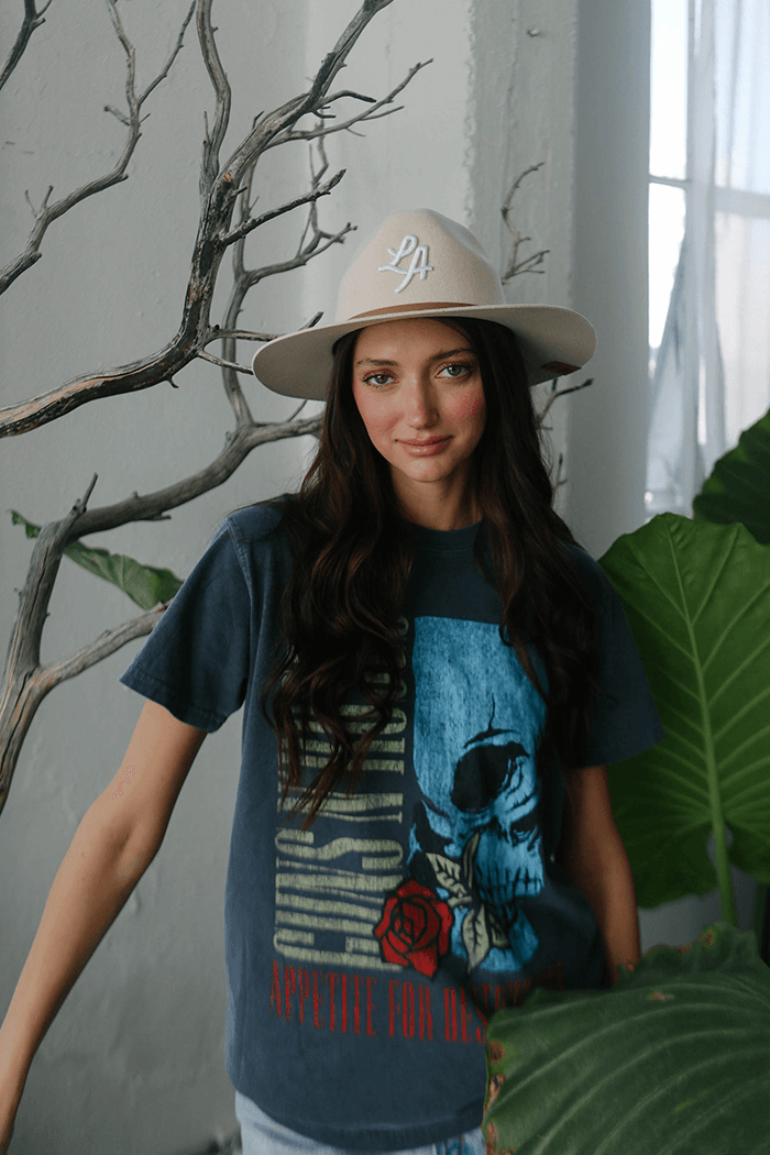 Guns N Roses Flower Skull Tee-3