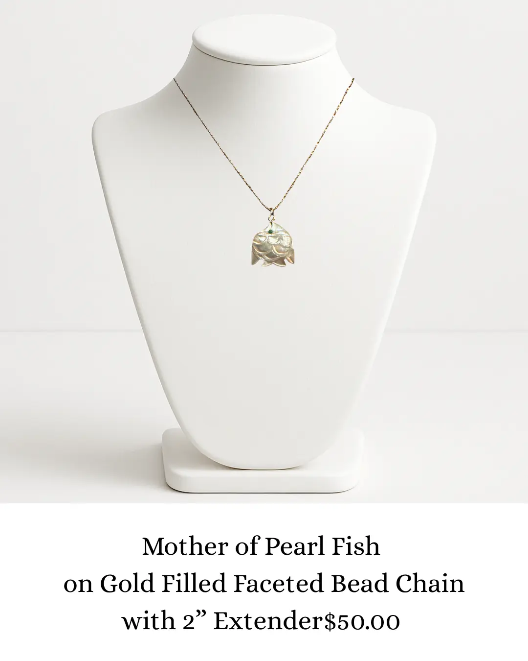 Mother of Pearl Fish Necklace sara & frannie jewelry