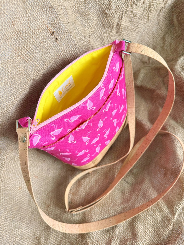 Flamingo Crossbody Purse with Cell Phone Pocket