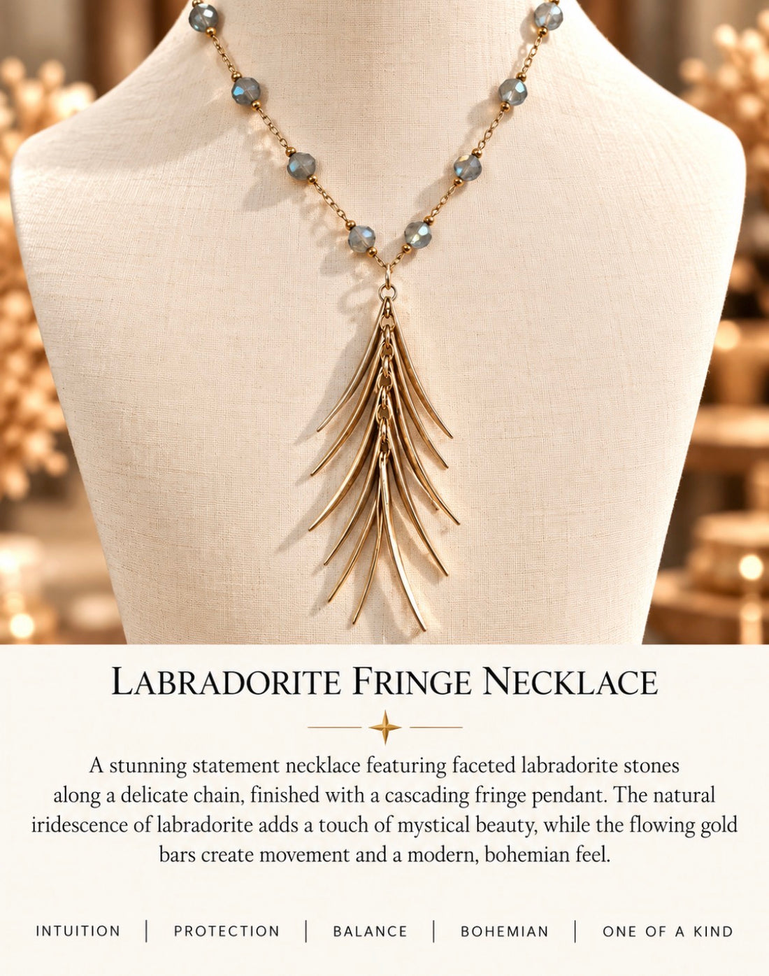 Labradorite Fringe Necklace