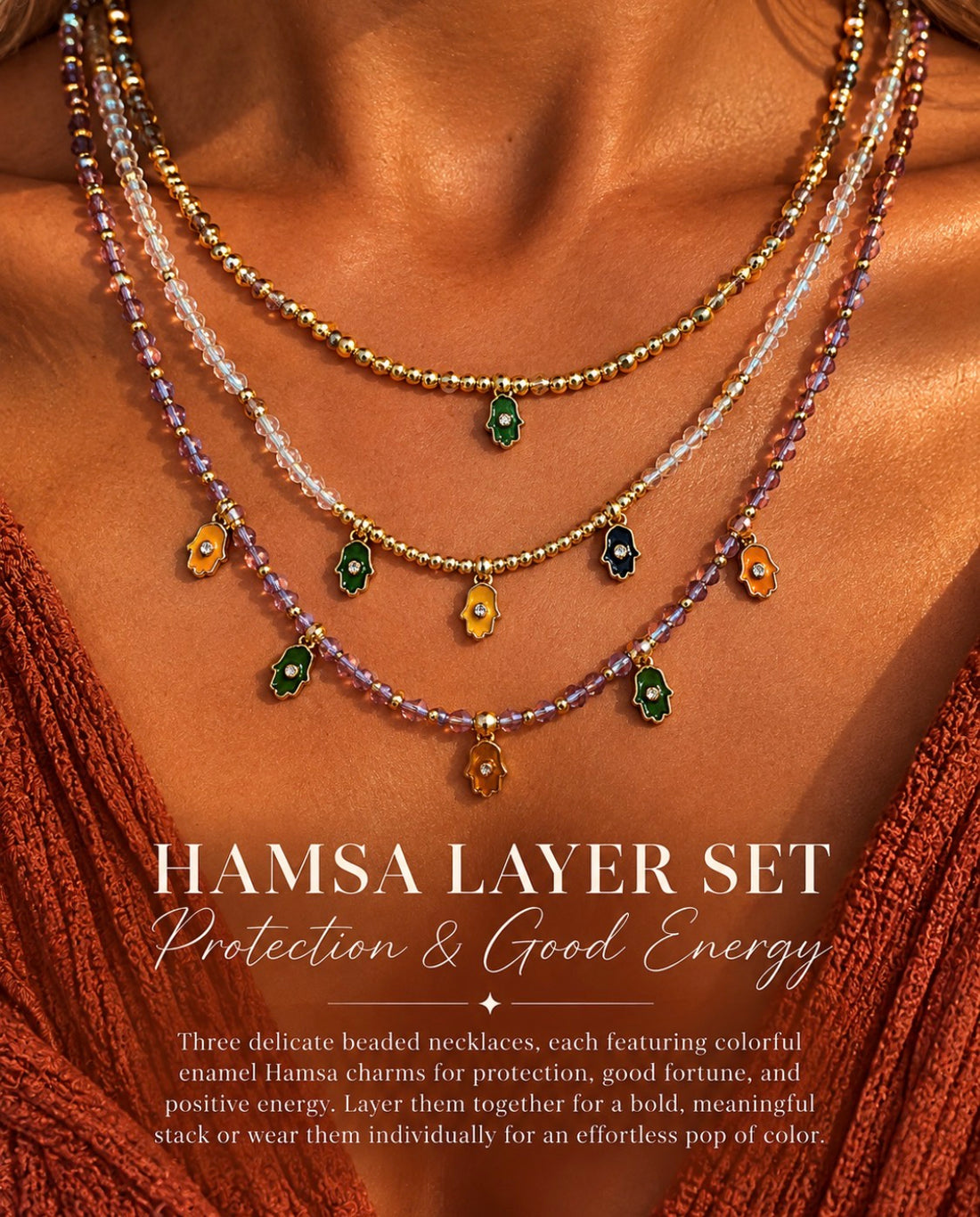 Layered Hamsa Necklace