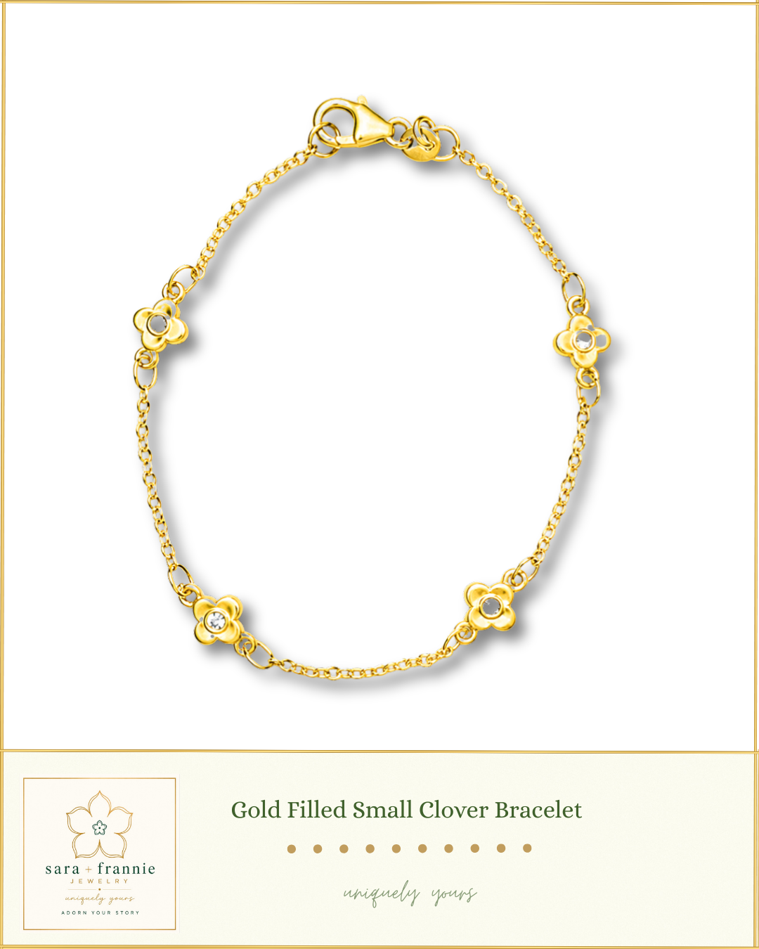 Gold Filled Small Clover Bracelet