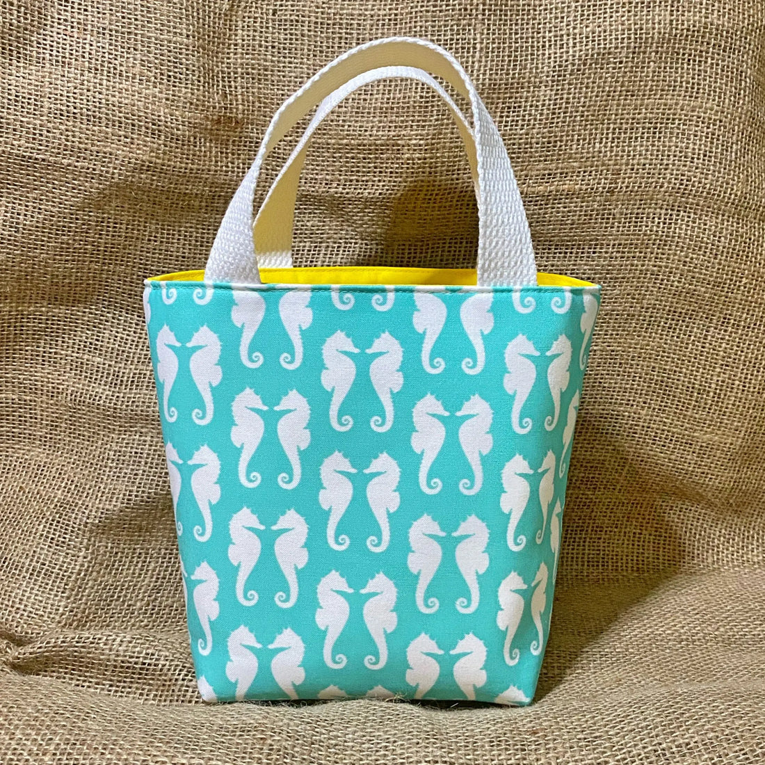 Mini Aqua Seahorse Tote Conch Couture