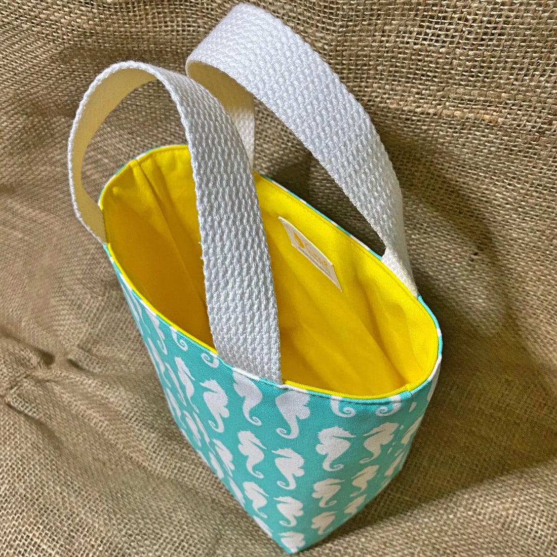 Mini Aqua Seahorse Tote Conch Couture