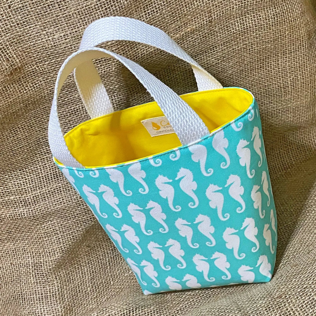 Mini Aqua Seahorse Tote Conch Couture