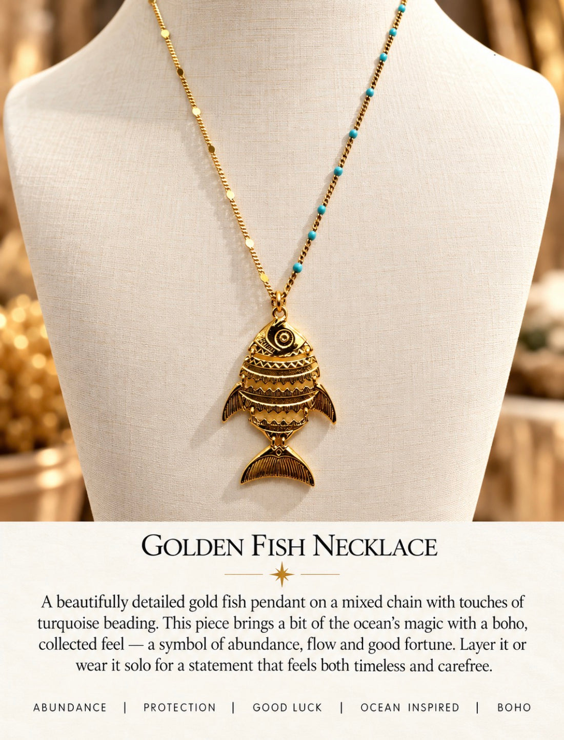 Golden Fish Necklace