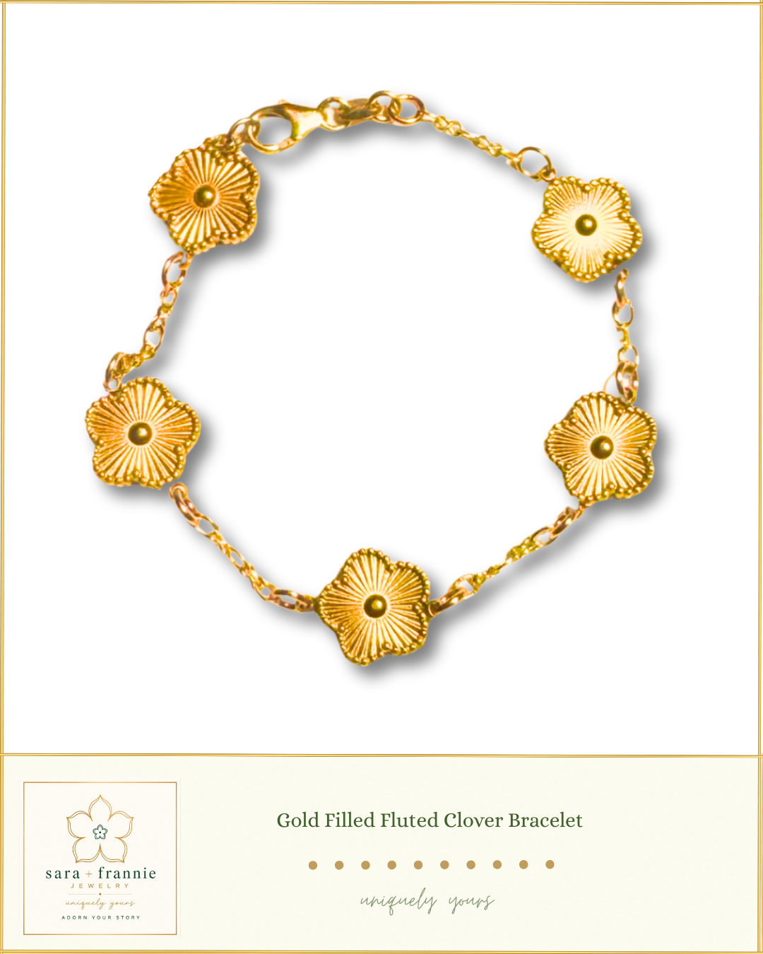 Gold Filled Fluted Flower Bracelet