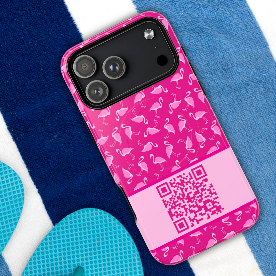 Pink Flamingo QR Code Phone Case