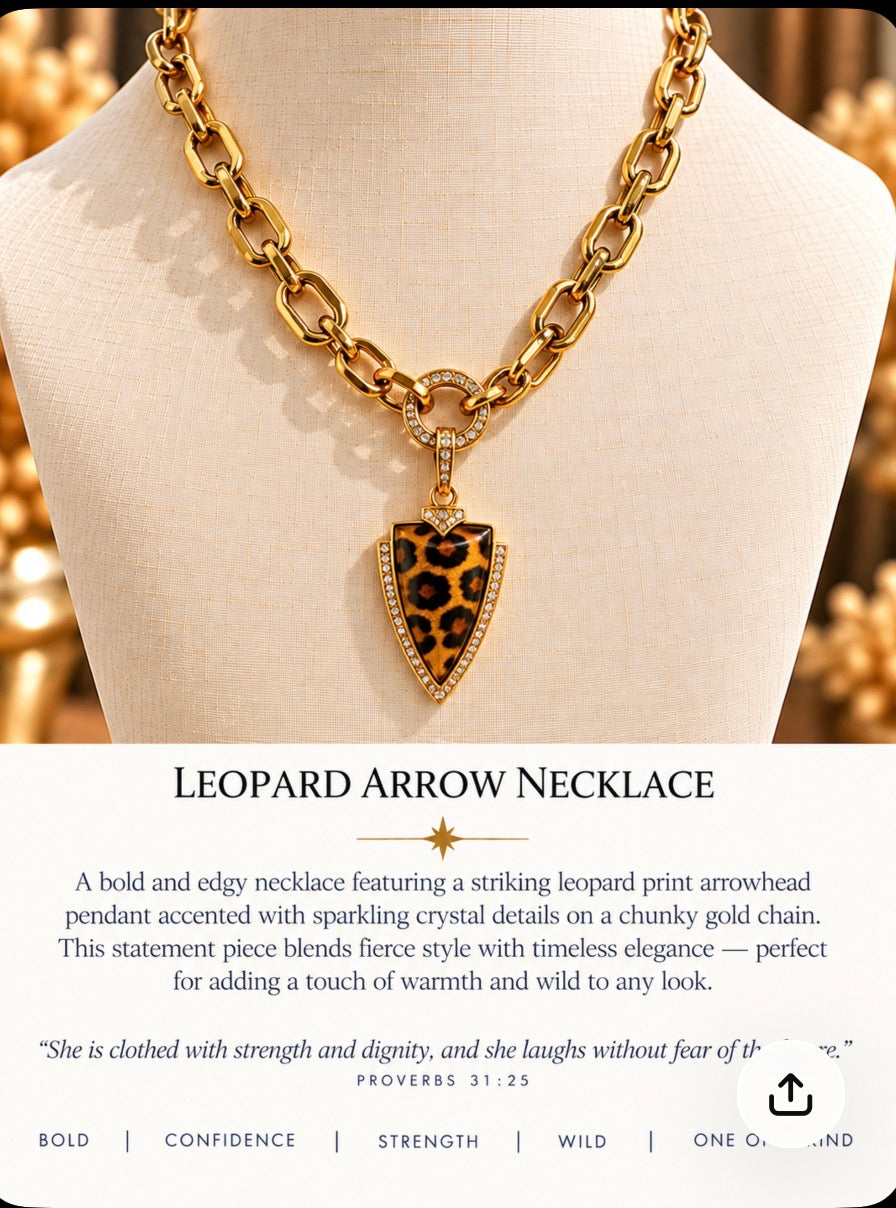 Leopard Arrow Necklace
