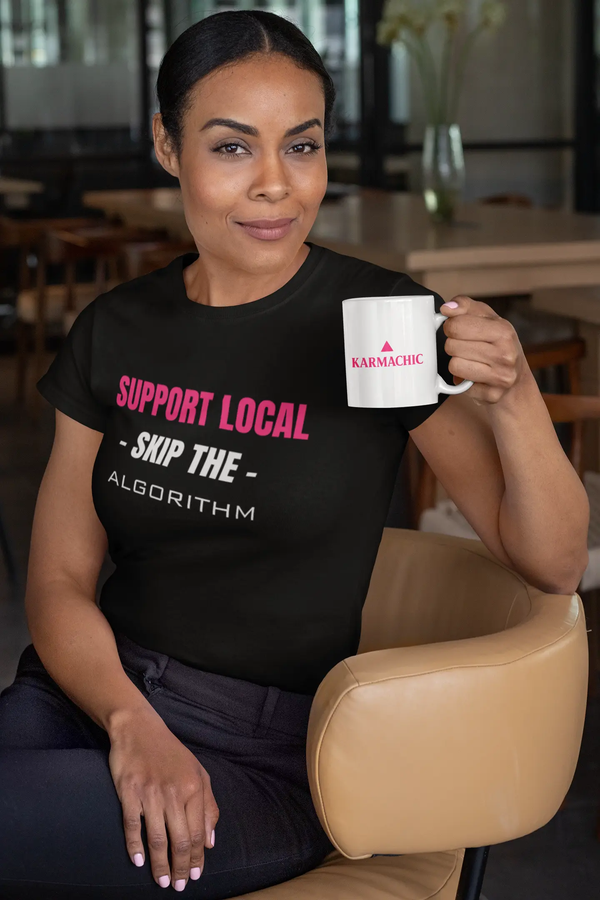 Support Local. Skip the Algorithm Crew Neck Tee