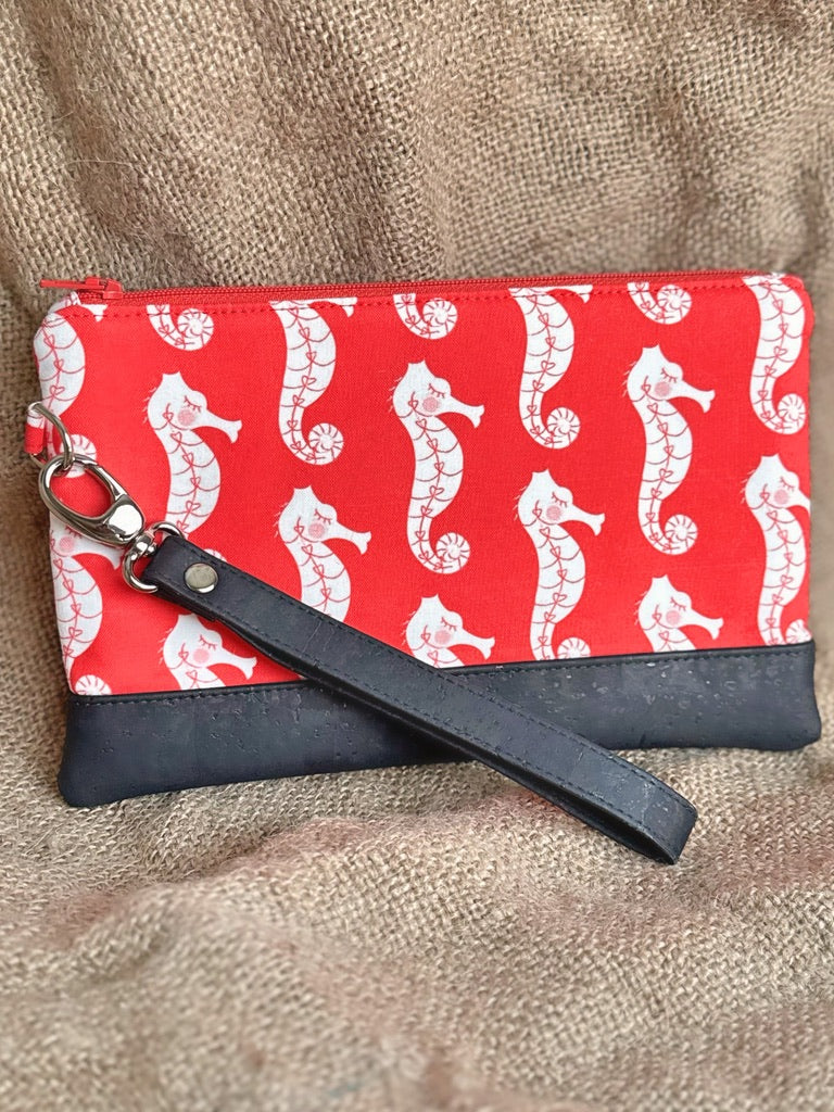 Orange Seahorse Wristlet Conch Couture