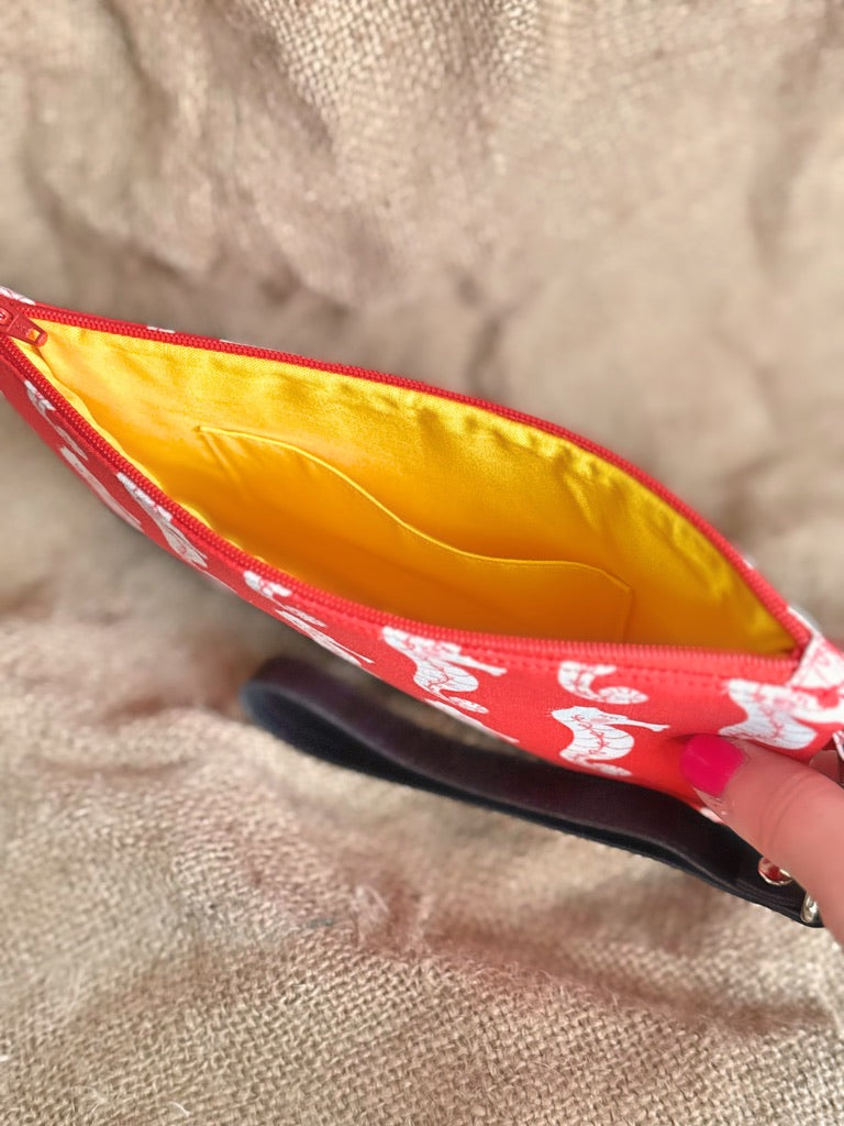 Orange Seahorse Wristlet Conch Couture