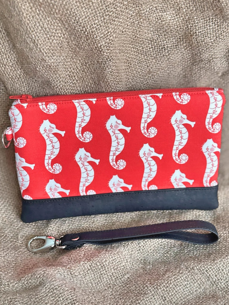 Orange Seahorse Wristlet Conch Couture