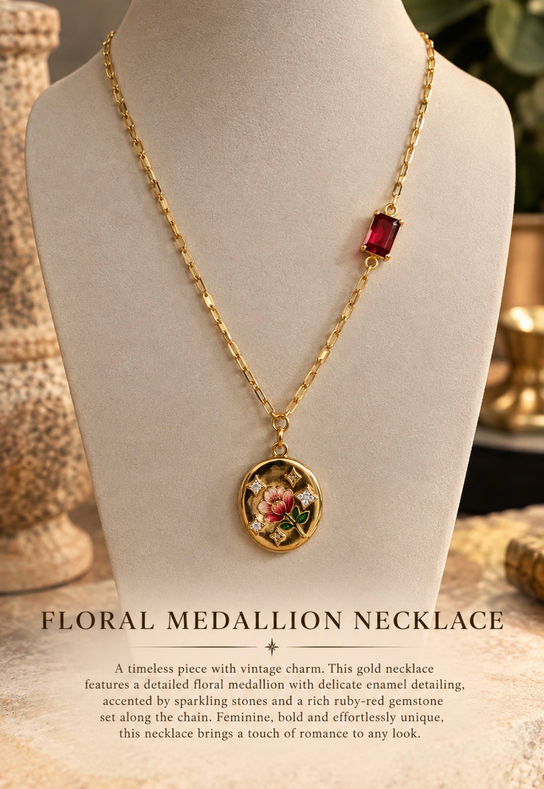 Floral Medallion Necklace
