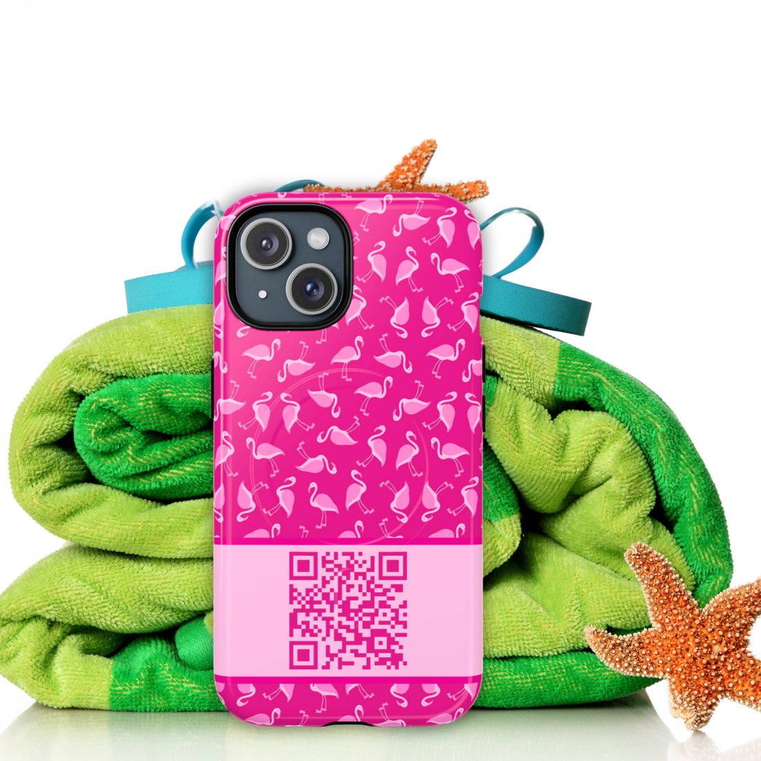 Pink Flamingo QR Code Phone Case