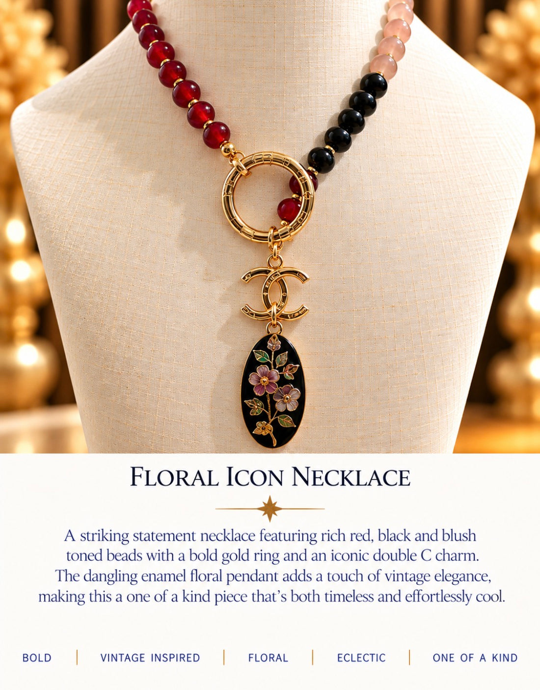 Floral Icon Statement Necklace