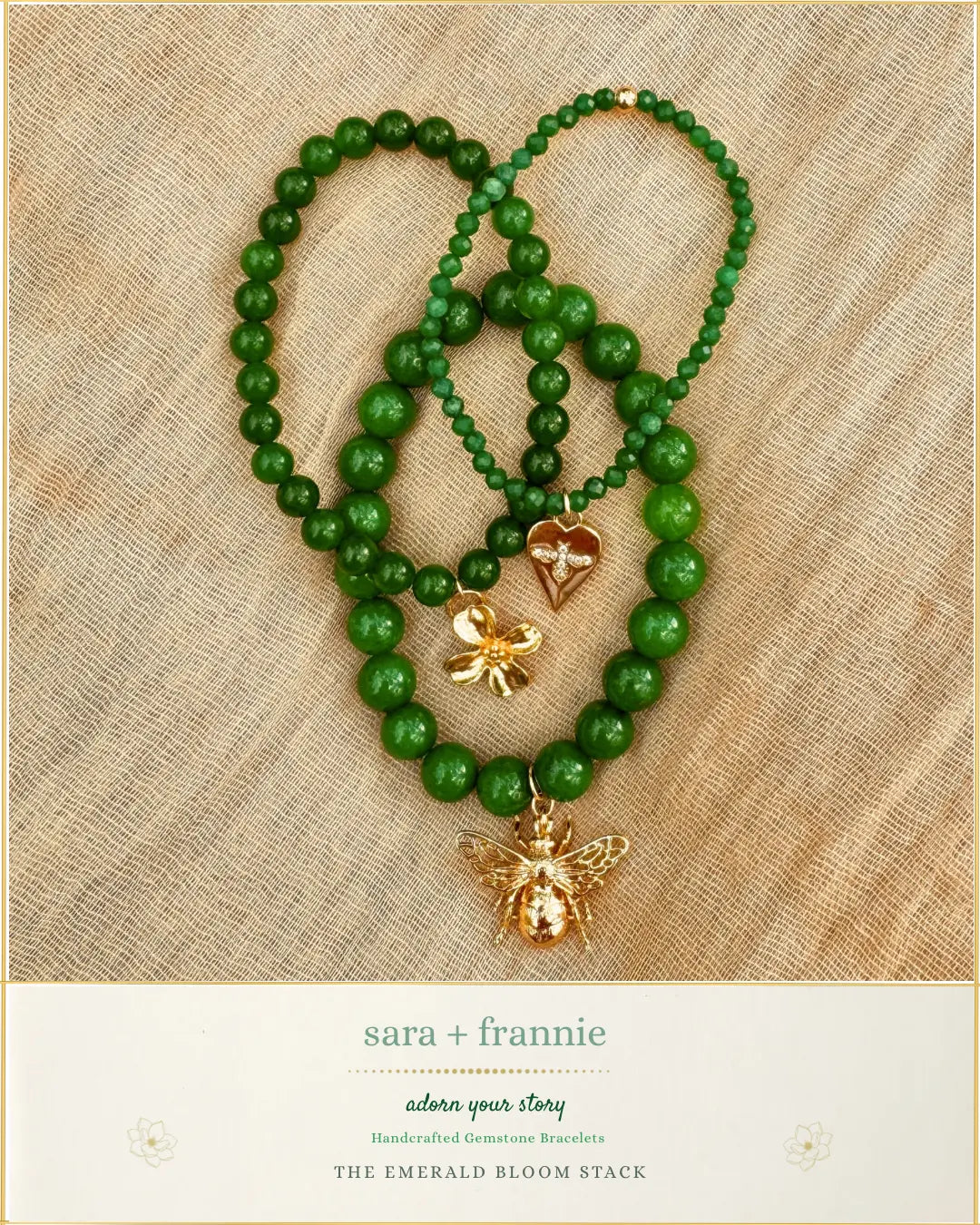 The Emerald Bloom Stack sara & frannie jewelry
