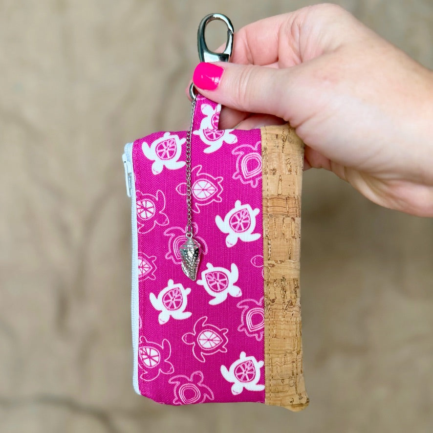 Pink Turtle Zip Bag Charm