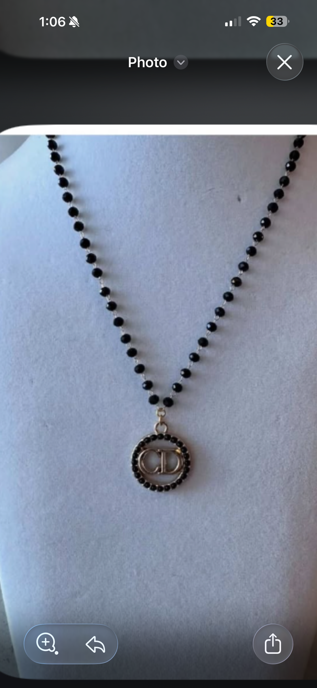 Beaded rosary-style monogram pendant necklace Beadnikrow/Barmade